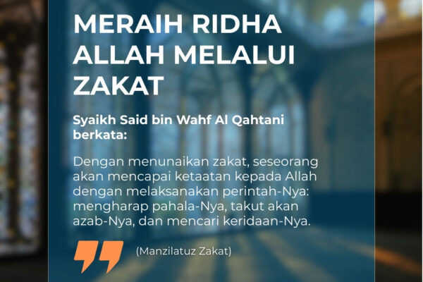 dengan zakat meraih ridha Allah
