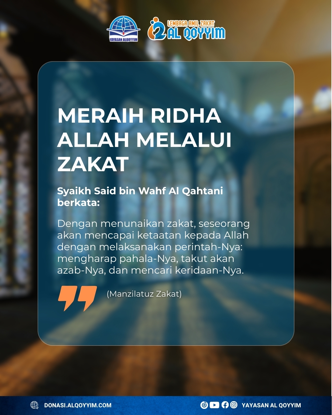 dengan zakat meraih ridha Allah